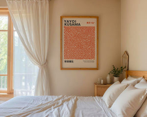 Yayoi Kusama - Orange Infinity Lines Plakat - 21 x 29.7 cm - Nellastore