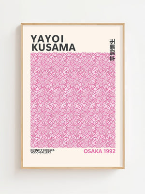 Yayoi Kusama - Pink Infinity Circles Plakat - 21 x 29.7 cm - Nellastore