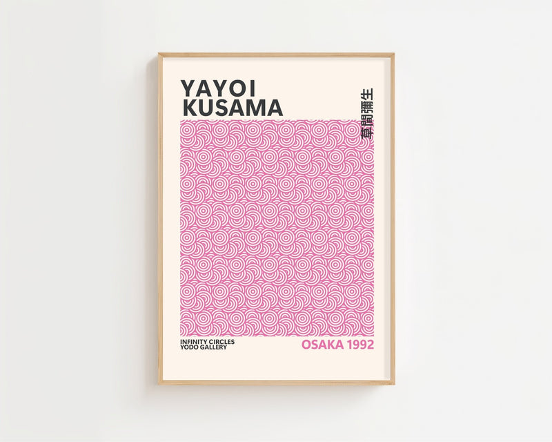 Yayoi Kusama - Pink Infinity Circles Plakat - 21 x 29.7 cm - Nellastore