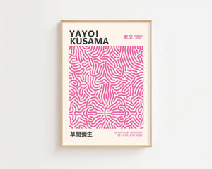 Yayoi Kusama - Pink Infinity Lines Plakat - 21 x 29.7 cm - Nellastore