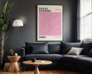 Yayoi Kusama - Pink Infinity Lines Plakat - 21 x 29.7 cm - Nellastore