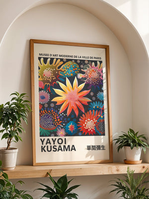 Yayoi Kusama - Psychedelic Flowers Plakat - 21 x 29.7 cm - Nellastore