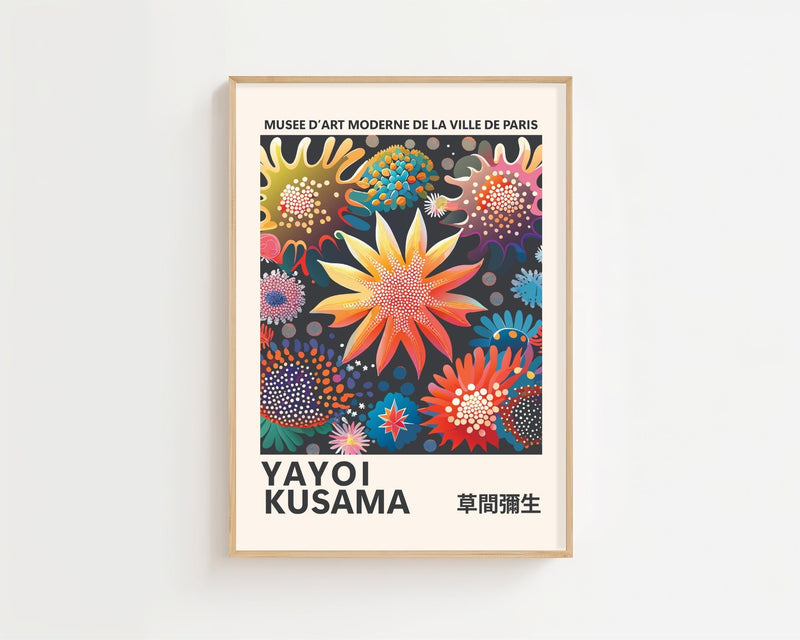 Yayoi Kusama - Psychedelic Flowers Plakat - 21 x 29.7 cm - Nellastore