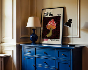 Yayoi Kusama - Red Mushroom Infinity Plakat - 21 x 29.7 cm (A4) - Nellastore