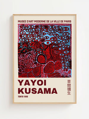 Yayoi Kusama - Red Obsession Eye Field Plakat - 21 x 29.7 cm (A4) - Nellastore