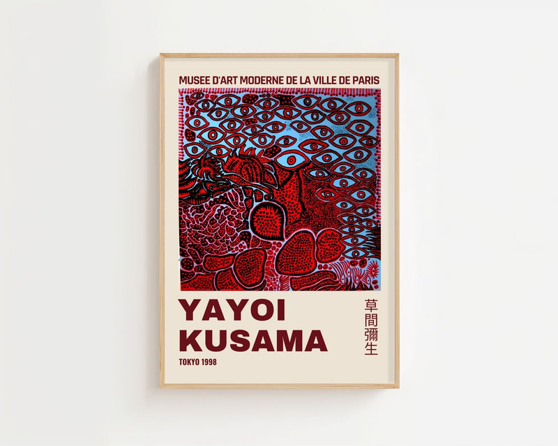 Yayoi Kusama - Red Obsession Eye Field Plakat - 21 x 29.7 cm (A4) - Nellastore