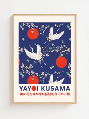 Yayoi Kusama - Traditionel Japanese Crane Plakat - 21 x 29.7 cm - Nellastore