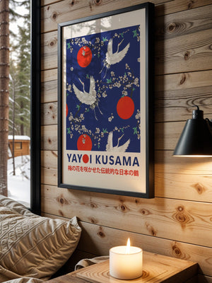 Yayoi Kusama - Traditionel Japanese Crane Plakat - 21 x 29.7 cm - Nellastore