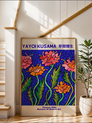 Yayoi Kusama - Vibrant Floral Dreamscape Plakat - 21 x 29.7 cm (A4) - Nellastore