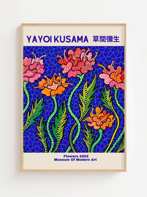 Yayoi Kusama - Vibrant Floral Dreamscape Plakat - 21 x 29.7 cm (A4) - Nellastore