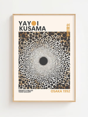 Yayoi Kusama - Vintage Infinity Circles Plakat - 21 x 29.7 cm - Nellastore