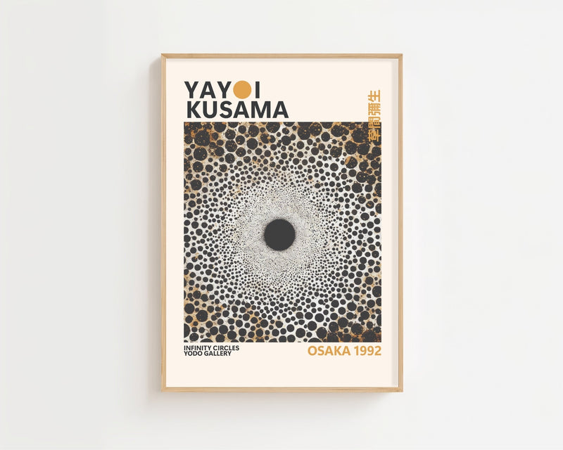 Yayoi Kusama - Vintage Infinity Circles Plakat - 21 x 29.7 cm - Nellastore