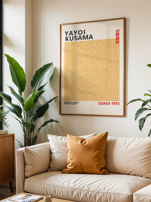 Yayoi Kusama - Yellow Infinity Lines Plakat - 21 x 29.7 cm - Nellastore
