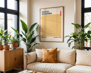 Yayoi Kusama - Yellow Infinity Lines Plakat - 21 x 29.7 cm - Nellastore