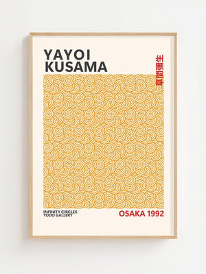 Yayoi Kusama - Yellow Infinity Lines Plakat - 21 x 29.7 cm - Nellastore