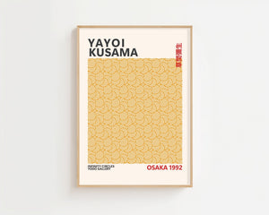 Yayoi Kusama - Yellow Infinity Lines Plakat - 21 x 29.7 cm - Nellastore