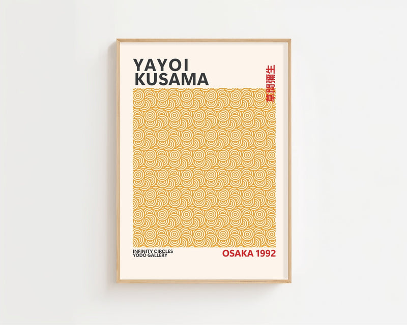 Yayoi Kusama - Yellow Infinity Lines Plakat - 21 x 29.7 cm - Nellastore