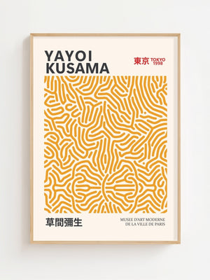Yayoi Kusama - Yellow Infinity Lines Plakat II - 21 x 29.7 cm - Nellastore