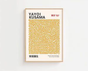 Yayoi Kusama - Yellow Infinity Lines Plakat II - 21 x 29.7 cm - Nellastore