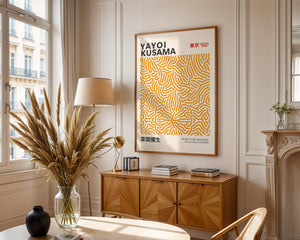 Yayoi Kusama - Yellow Infinity Lines Plakat II - 21 x 29.7 cm - Nellastore