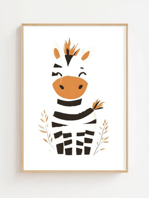 Zebra With Plants Plakat - 21 x 29.7 cm (A4) - Nellastore