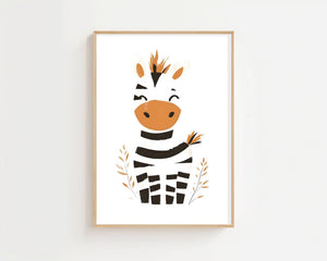 Zebra With Plants Plakat - 21 x 29.7 cm (A4) - Nellastore
