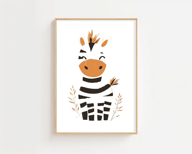 Zebra With Plants Plakat - 21 x 29.7 cm (A4) - Nellastore
